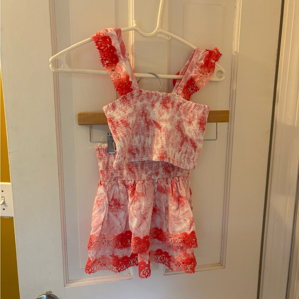 Peixoto “Little Mariel Skirt Set” in Pink and White